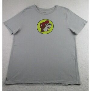 Buc-ee's Shirt Mens XL Gray Graphic T-Shirt Tee Beaver Logo Back‎ Hit